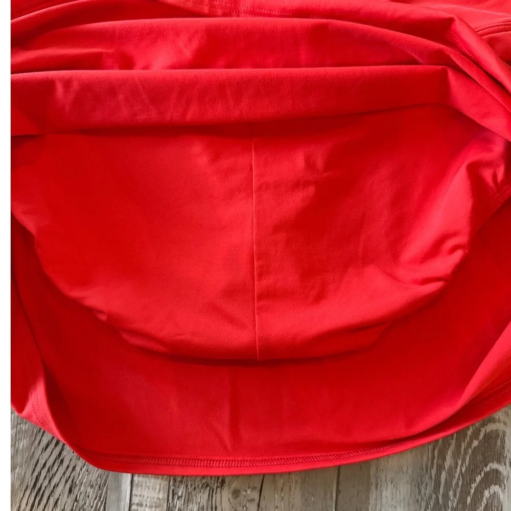 Lands' End Tummy Slimming Swim Skirt Built-in Brief Size 6‎ Red Swimwear Stretch